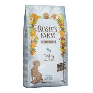12kg Curcan cu orez Single Meat Senior Rosie’s Farm Hrană uscată câini