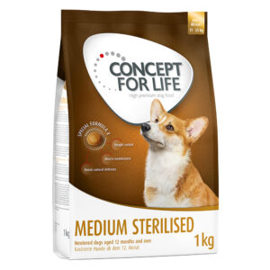 1kg Medium Sterilised Concept for Life Hrană uscată câini