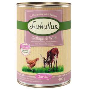 24x400g Pasăre & Vânat Junior Lukullus Hrană fără cereale câini