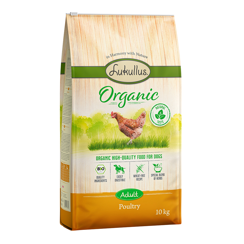 2x10kg Pasăre Organic Lukullus Hrană uscată fără grâu pentru câini