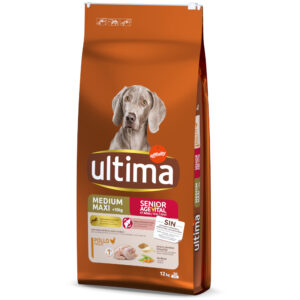 2×12 kg Pui Medium/Maxi Senior Ultima Hrană uscată pentru câini