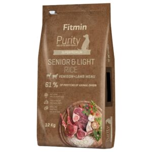 2x12kg Fitmin dog Purity Senior & Light Orez, cerb & miel hrană câini