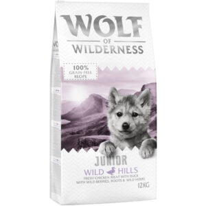 2x12kg Rață Wild Hills Little Wolf of Wilderness Junior hrană câini