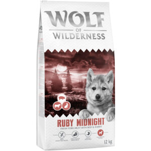 2x12kg Vită & iepure Junior Ruby Midnight Wolf of Wilderness Hrană uscată câini