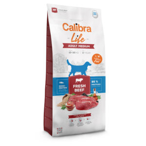 2x12kg Vită proaspătă Life Adult Medium Breed Calibra Hrană uscată câini