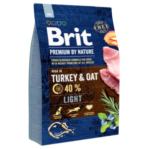 3kg Light Brit Premium by Nature Hrană uscată câini