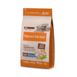 3kg Pește alb Healthy Grains Mini Adult Nature’s Variety Hrană uscată câini