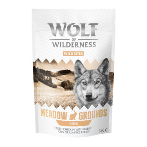 3x180g MINI Meadow Grounds Iepure&pui Wolf of Wilderness Wild Bites pentru câini