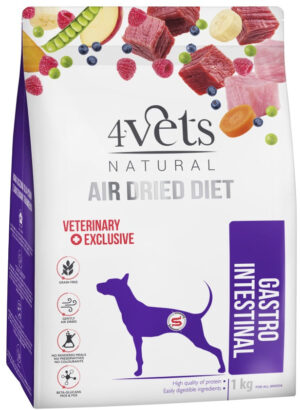 4VETS Natural Hrană uscată pentru câini, Gastro Intestinal – AIR DRIED 1kg