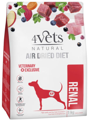 4VETS Natural Hrană uscată pentru câini, Renal – AIR DRIED 1kg