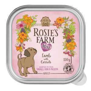 6x150g Miel cu morcovi Mini Rosie’s Farm Hrană umedă câini