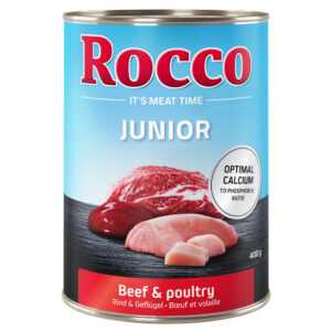 6x400g Pasăre cu vită Junior Rocco hrană umedă pentru câini