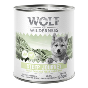 6x800g Pasăre cu miel Steep Journey Junior Wolf of Wilderness