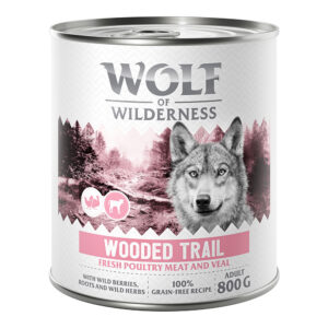6x800g Pasăre cu vițel Wooded Trails Adult Wolf of Wilderness Hrană câini