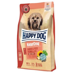800g Somon & orez Mini Adult NaturCroq Happy Dog Hrană uscată câini