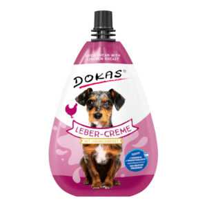85g Piept de pui Cremă de ficat Dokas Snackuri pentru câini