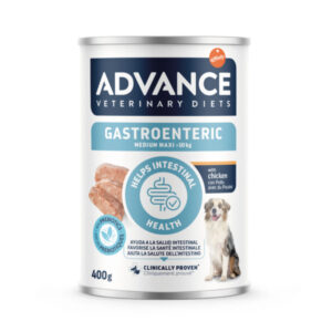 ADVANCE VETERINARY DIETS Gastroenteric Medium & Maxi, M-XL, Pui, dietă veterinară, conservă hrană umedă câini, sistem digestiv, (pate), 400g