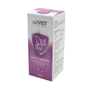 ADVET ArtroActiv, supliment sistem articular câini, suspensie orală ADVET ArtroActiv, XS-XL, supliment sistem articular câini și pisici, flacon cu aplicator, 100ml suspensie orală