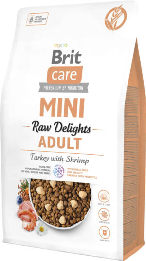 BRIT CARE Mini Freeze-Dried Raw Delights, Adult, Curcan şi Creveţi 2kg
