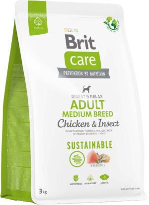BRIT CARE Sustainable Adult Medium Breed, cu Pui şi Insecte