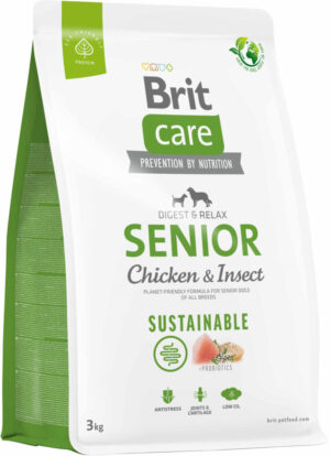 BRIT CARE Sustainable SENIOR, cu Pui şi Insecte
