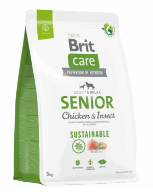 BRIT CARE Sustainable Senior Chicken & Insect 3 kg hrana caini seniori, cu pui si insecte