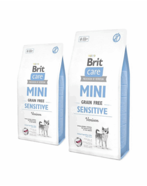 BRIT Care Dog Mini Grain Free Sensitive hrana uscata caini adulti de talie mica, cu vanat 14 kg (2 x 7 kg)