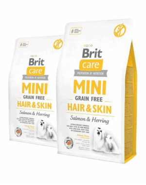 BRIT Care Mini Grain Free Hair&Skin hrana uscata caini talie mica cu par lung 14 kg (2 x 7 kg)