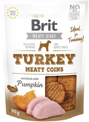 BRIT Jerky Recompensă pentru câini, bucăţele din Curcan şi Pui
