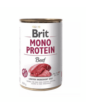 BRIT Mono Protein Beef 12×400 g cu vita, hrana monoproteica pentru caini