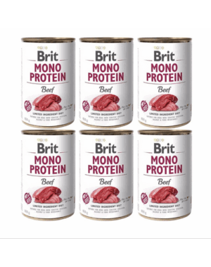 BRIT Mono Protein Beef 6×400 g alimente caini monoproteice din carne de vita