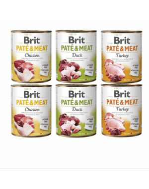 BRIT Pate&Meat Mix arome de pasare 6×800 g pate caini