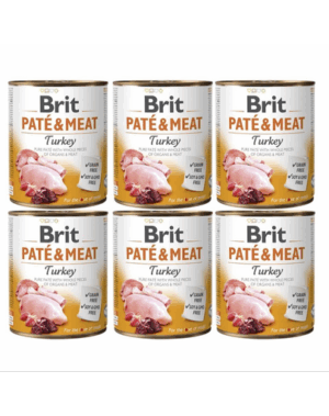 BRIT Pate&Meat turkey 6 x 800 g Conserva pateu pentru caini, cu curcan