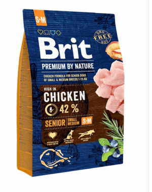 BRIT Premium By Nature Senior Small Medium S+M Hrana uscata pentru caini senior de talie mica sau medie 3 kg