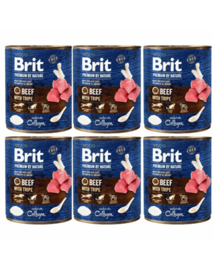 BRIT Premium by Nature 6×800 g vita si maruntaie, set hrana caine