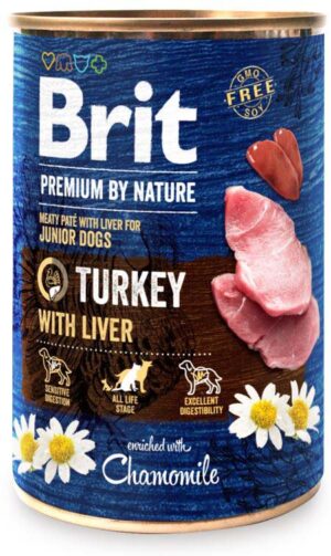BRIT Premium by Nature Conservă pentru câini JUNIOR, Curcan cu ficat