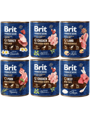 BRIT Premium by Nature Mix arome 6×800 g conserve mixte hrana caini