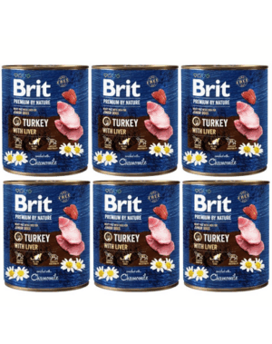 BRIT Premium by Nature Turkey with Liver 6×800 g mancare catei, curcan si ficat