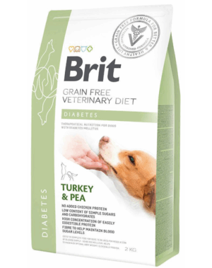 BRIT Veterinary Diets Dog Diabetes Dieta veterinara pentru caini adulti cu diabet, cu mazare si curcan 2 kg