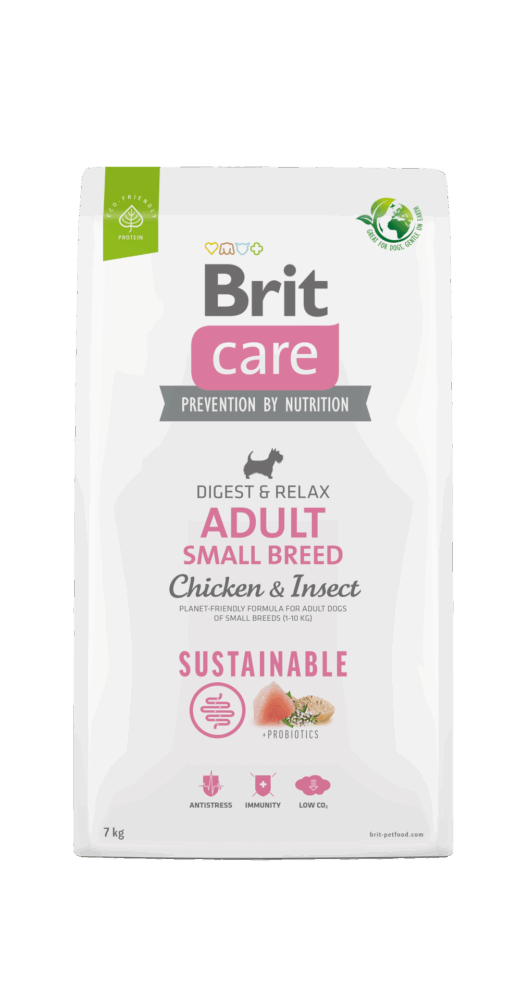 Brit Care Dog Sustainable Adult Small Breed Pui si Insecte - brit,1-kg
