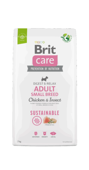 Brit Care Dog Sustainable Adult Small Breed Pui si Insecte – brit,7-kg