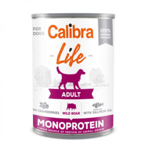 CALIBRA Life, XS-XL, Mistreț și Merișoare, conservă hrană umedă monoproteică fără cereale câini, (pate), 400g