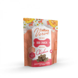 CALIBRA Verve GF Semi-Moist Snack, XS-XL, Pui, punguță recompense fără cereale câini, 150g