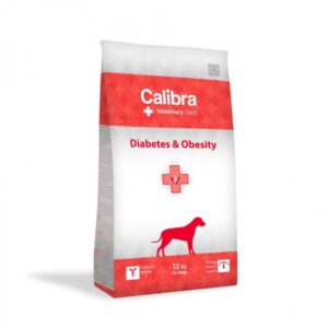 CALIBRA Veterinary Diets Diabetes & Obesity, XS-XL, Pui și Curcan, dietă veterinară, hrană uscată câini, diabet, obezitate, 2kg