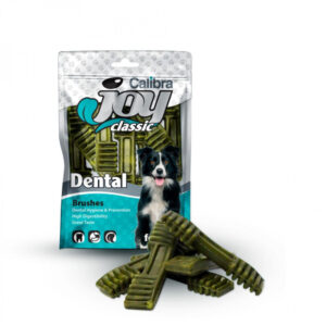 CALIBRA Veterinary Diets Dog Dental Brushes, XS-XL, Vită, punguță recompense funcționale câini, sensibilități dentare, 85g