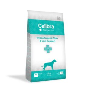 CALIBRA Veterinary Diets Hypoallergenic Skin & Coat Support, XS-XL, Somon, dietă veterinară, hrană uscată câini, piele & blană, alergii, 2kg