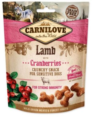 CARNILOVE Crunchy Recompense pentru câini, cu Miel şi Merişoare 200g