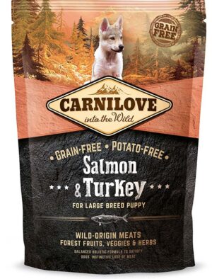 CARNILOVE PUPPY Large Somon şi curcan, fără cereale
