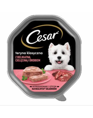 CESAR tava hrana caine adulit 150 g terrina cu vitel si pasare