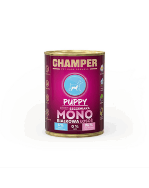 CHAMPER Puppy hrana monoproteica pentru catei 400 g cu somon